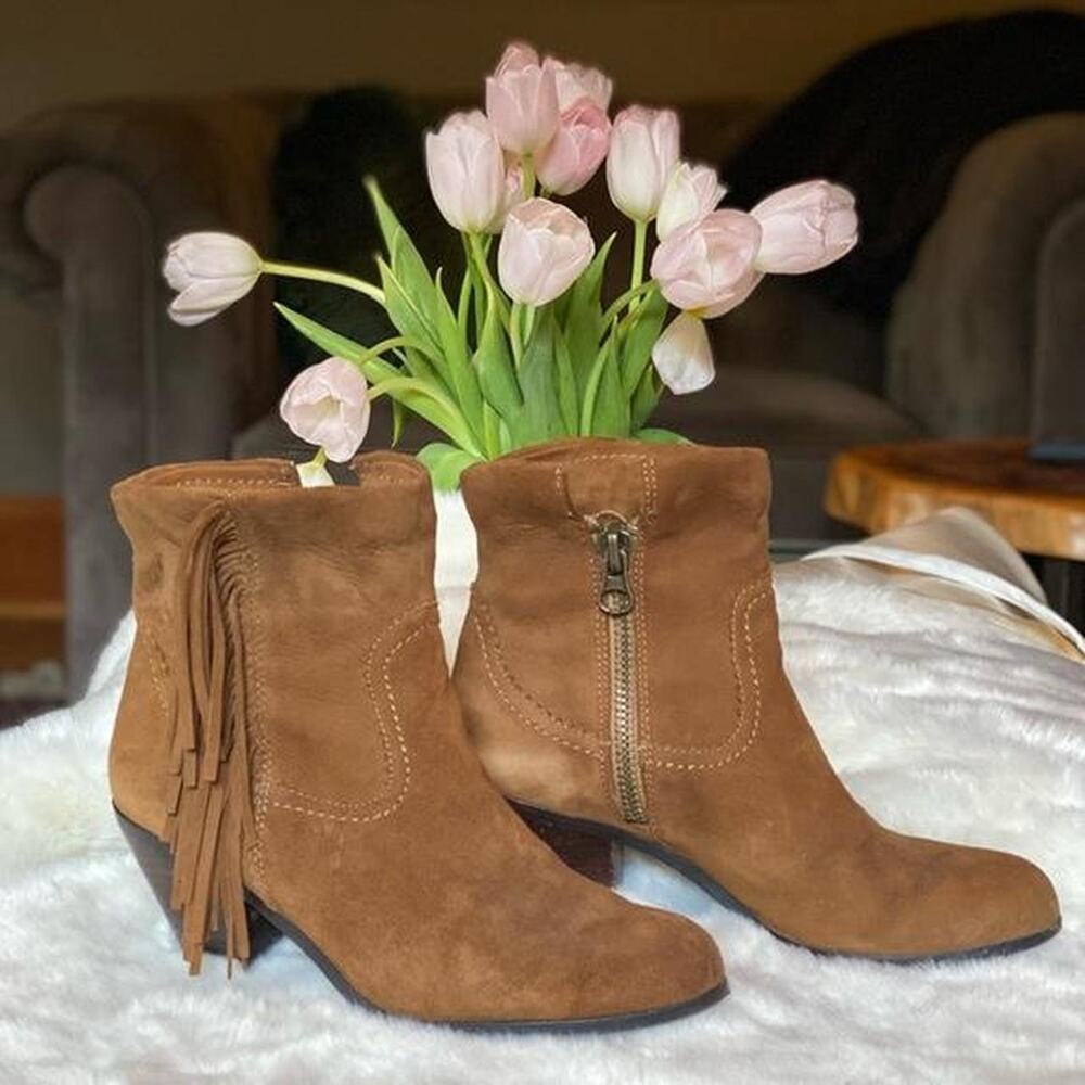 Sam edelman fringe boots suede cowboy